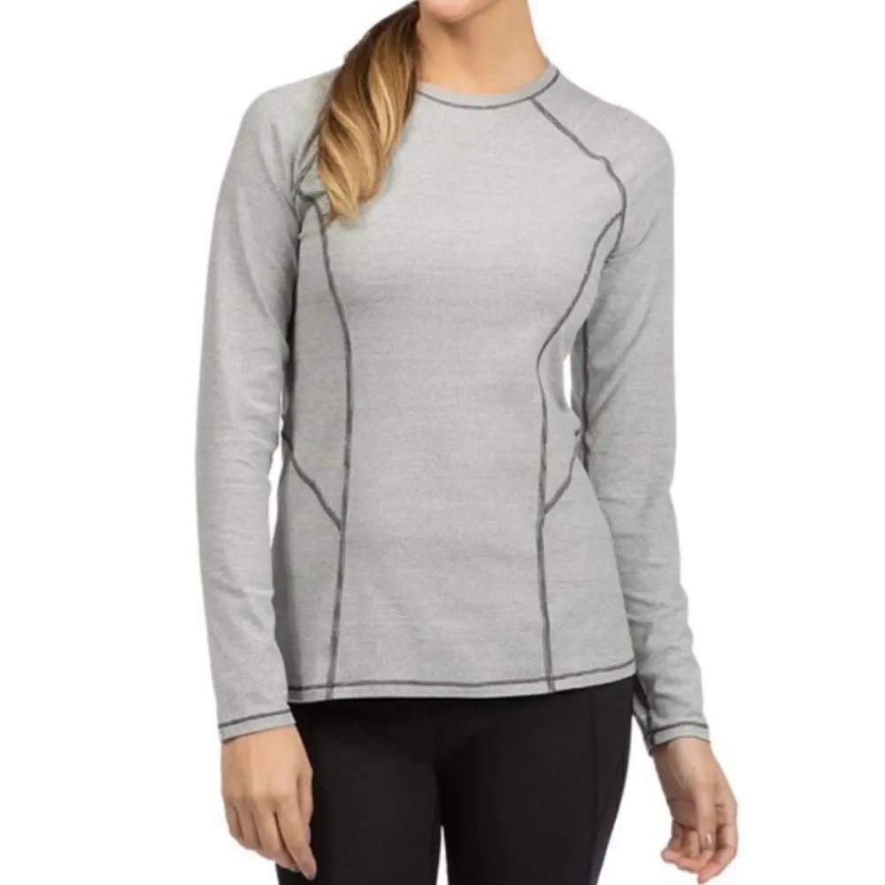 ✨ Lucy Women's Long Sleeve Athletic T-Shirt Pink Round Neck Tee Thumbhole✨